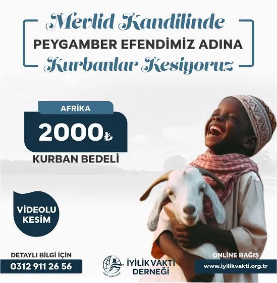 Mevlid kandilinde kurban bağışı